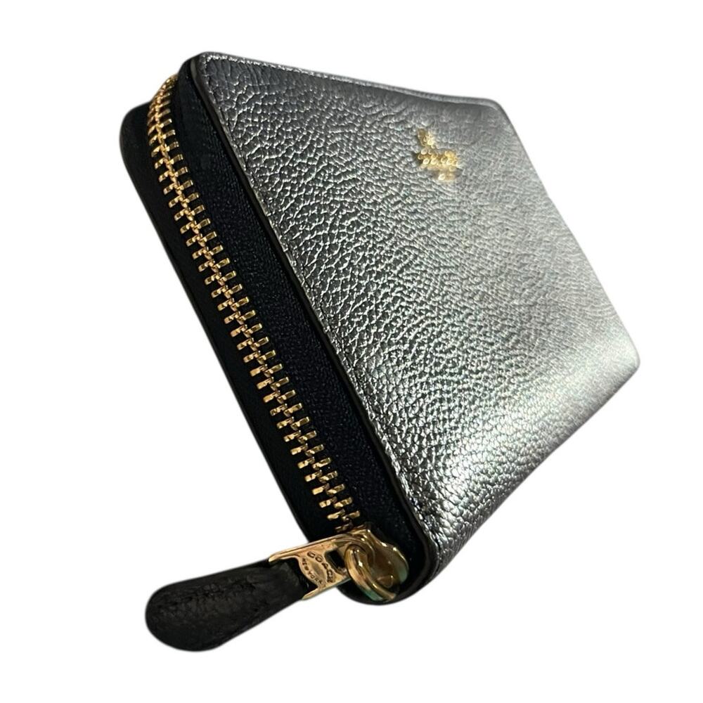 Coach Navy Blue Pebble Leather Phone Zip Around Accordion Wallet with box - Picture 9 of 12